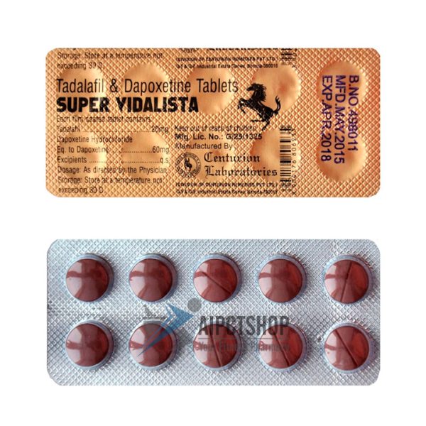 Super Vidalista - 20 mg Tadalafil / Cialis 60 mg Dapoxetine - 10 tablets